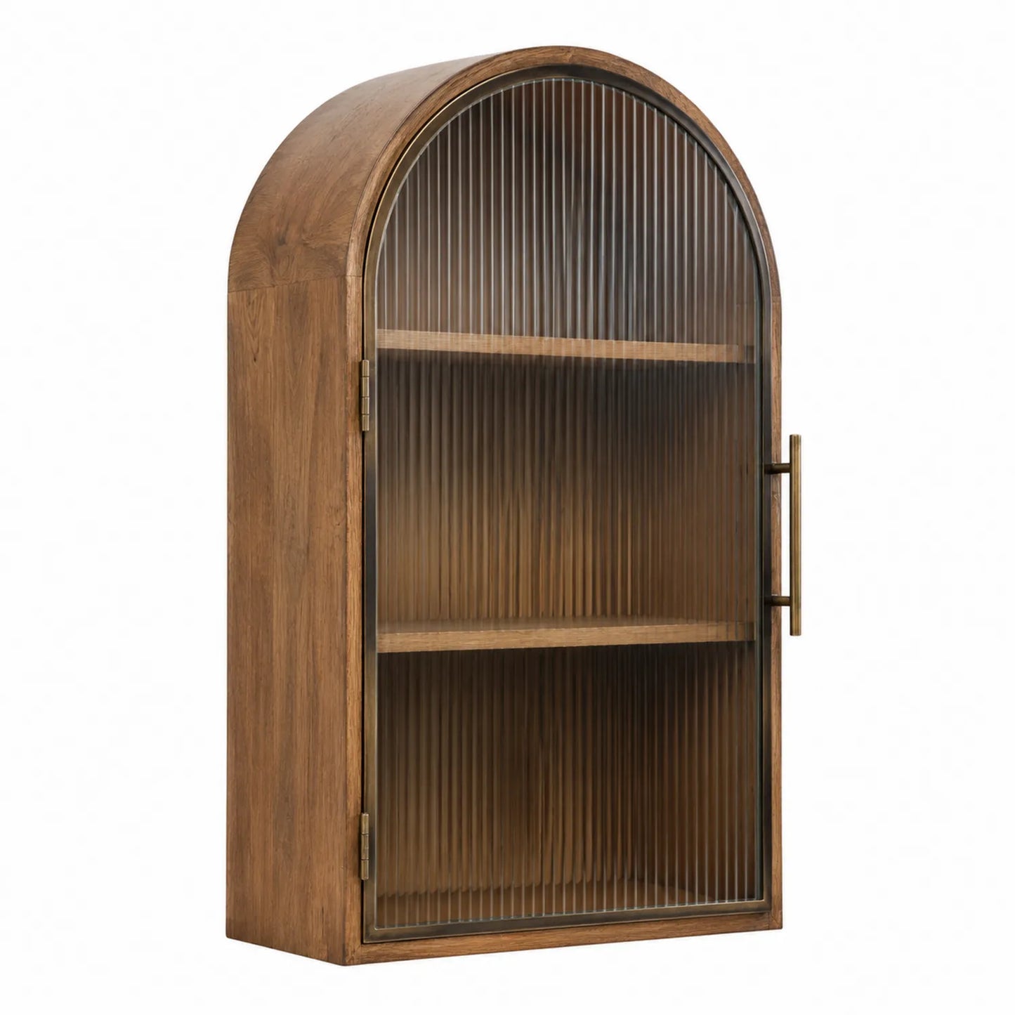 Armario de madera con puerta de vidrio arqueada 150x60x30 cm